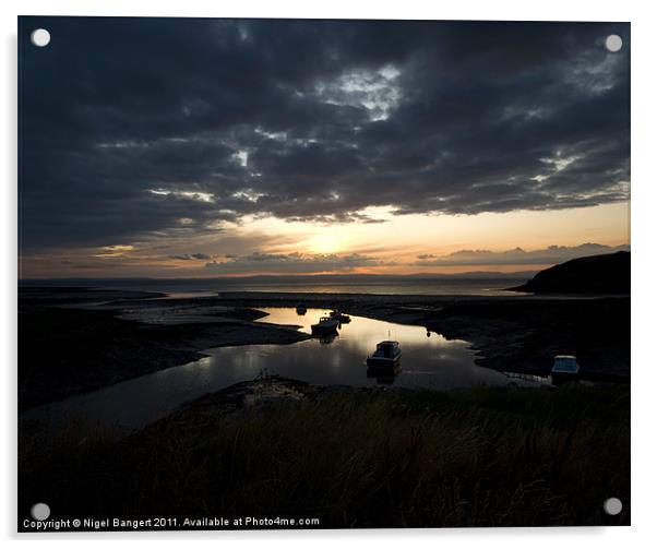 Clevedon Estuary Sunset Acrylic by Nigel Bangert