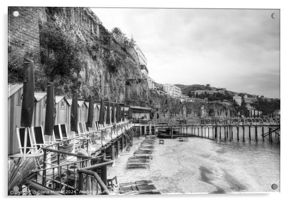 Sorrento Beach Monochrome Acrylic by Diana Mower