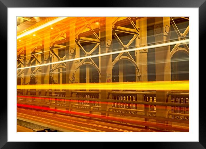 High Level Light Trails, Newcastle Framed Mounted Print by Rob Cole