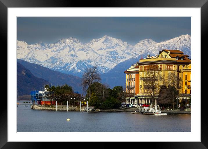 A Lakeside Hotel on Lake Mergozzo, Italy Framed Mounted Print by Paul F Prestidge