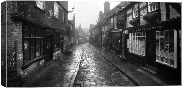 York backstreets Black and White Canvas Print by T2 