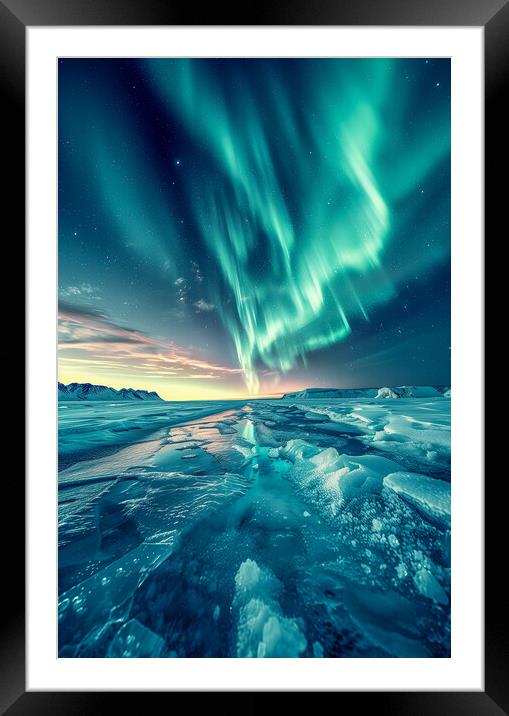 Aurora Borealis Iceland Framed Mounted Print by T2 