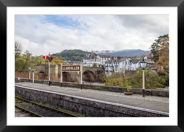 Llangollen Railway station and Llangollen Bridge Framed Mounted Print by Jason Wells