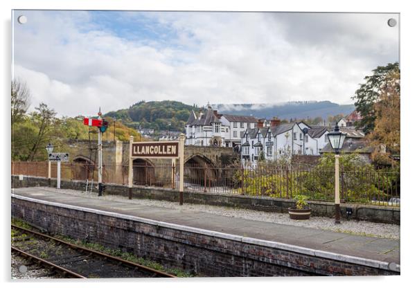 Llangollen Railway station and Llangollen Bridge Acrylic by Jason Wells