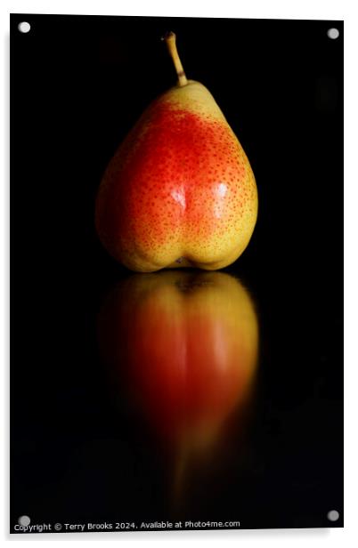 Blushing Pear Reflection Acrylic by Terry Brooks