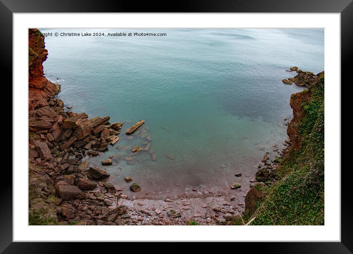 Clifftop View Framed Mounted Print by Christine Lake