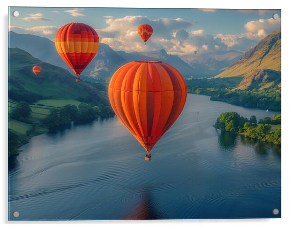 Hot Air Balloons Ullswater Acrylic by Steve Smith