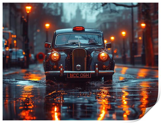London Black Cab Print by Steve Smith