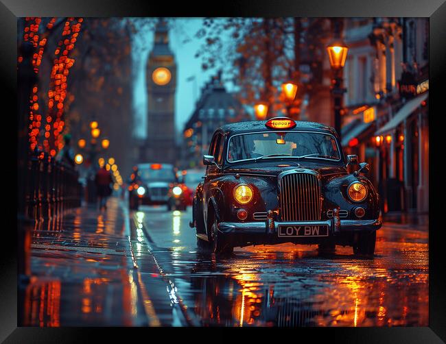 London Black Cab Framed Print by Steve Smith