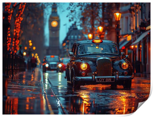 London Black Cab Print by Steve Smith