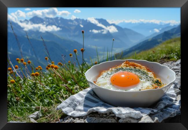 Breakfast in the Alps Framed Print by T2 