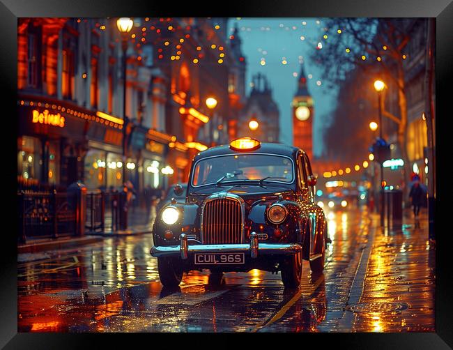 London Black Cab Framed Print by Steve Smith