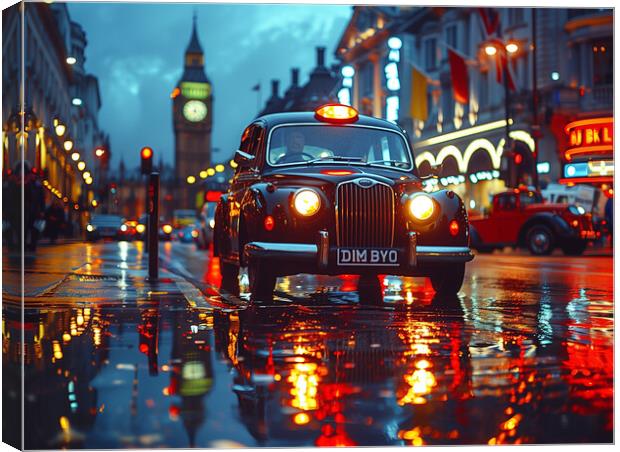 London Black Cab Canvas Print by Steve Smith