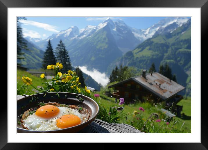 Breakfast in the Alps Framed Mounted Print by T2 