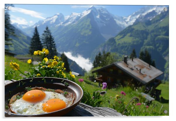 Breakfast in the Alps Acrylic by T2 