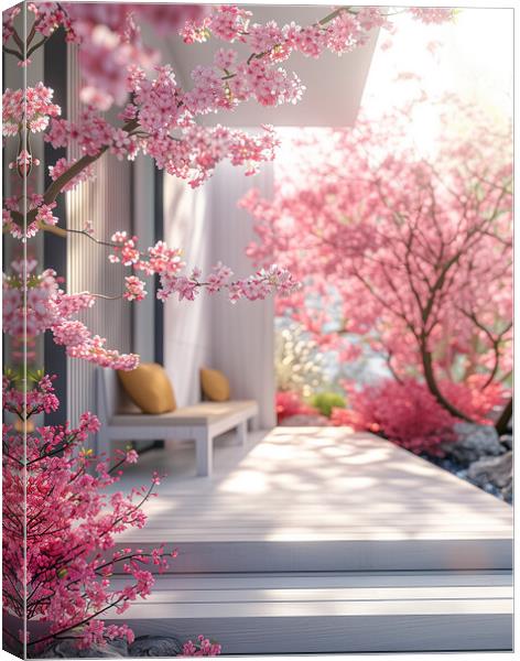 Cherry Blossom Clean Minimalism Canvas Print by T2 
