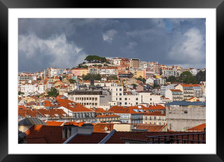Lisbon Cityscape In Portugal Framed Mounted Print by Artur Bogacki