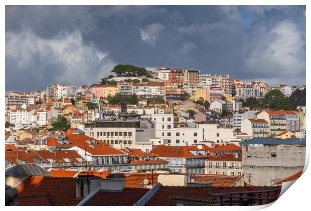 Lisbon Cityscape In Portugal Print by Artur Bogacki