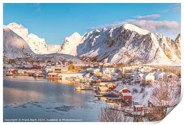 Lofoten Reine panorama over the fishing village, Norway Print by Frank Bach