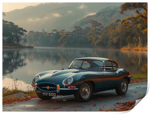 E Type Jaguar Print by Steve Smith
