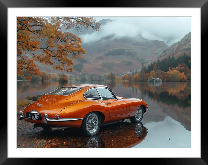 E Type Jaguar Framed Mounted Print by Steve Smith