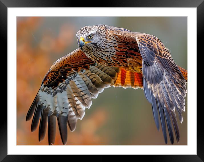 Red Kite Framed Mounted Print by Steve Smith