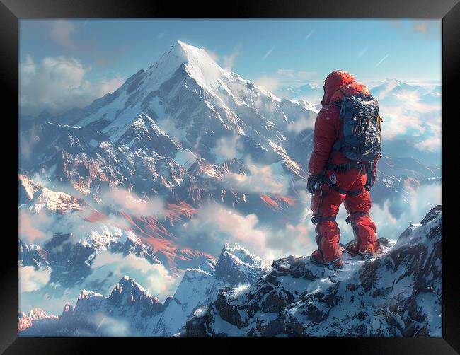 Assault On Everest Framed Print by Steve Smith