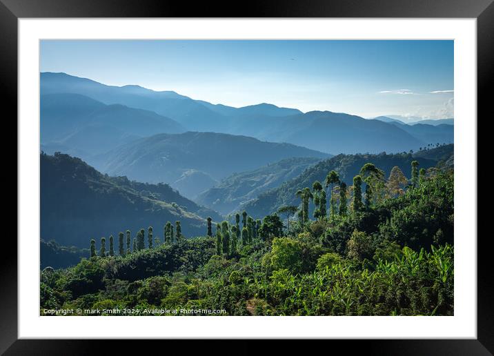 Tree lined ridge, Costa Rica Framed Mounted Print by mark Smith