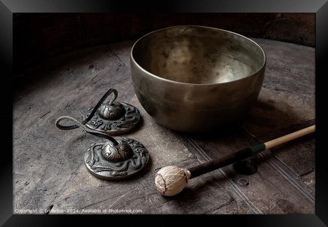 Himalyan Singing Bowl and Ting-Sha Framed Print by Imladris 