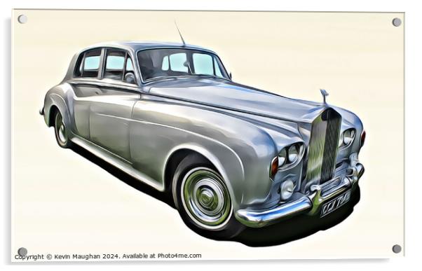 Rolls Royce 1964 Silver Cloud Acrylic by Kevin Maughan