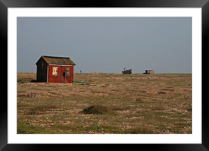Dungeness lonely landscape Framed Mounted Print by mark blower