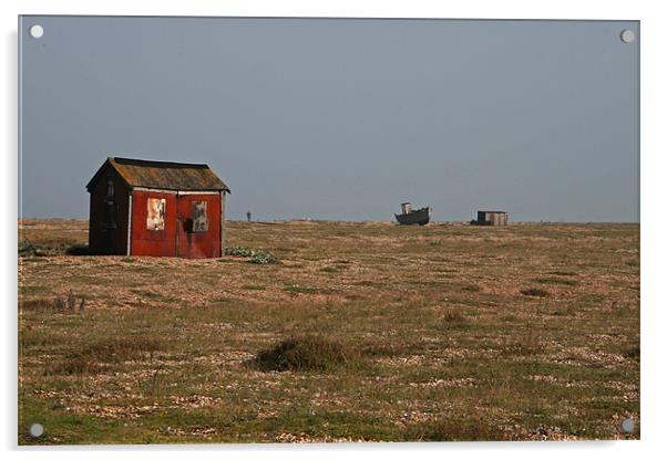 Dungeness lonely landscape Acrylic by mark blower