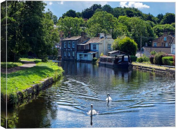 Rodley Barge Leeds  Canvas Print by Darren Galpin