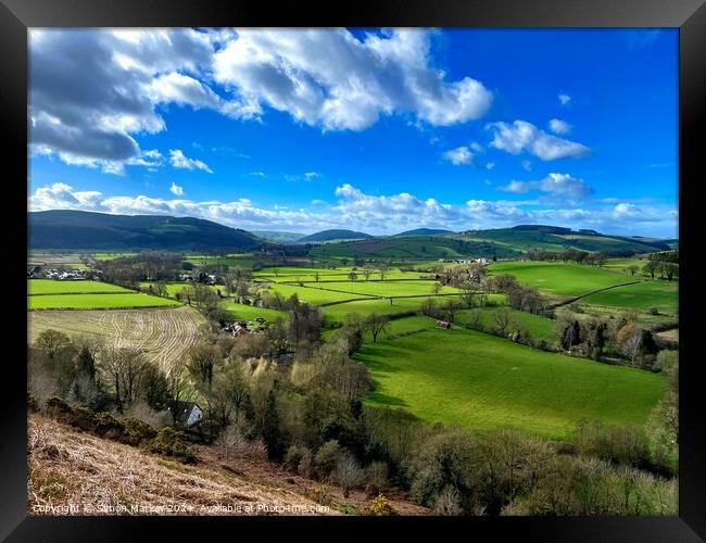 Springtime in the Clun Valley Framed Print by Simon Marlow