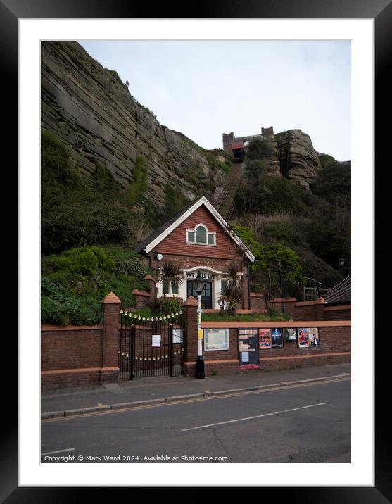 The East Hill Lift in Hastings. Framed Mounted Print by Mark Ward
