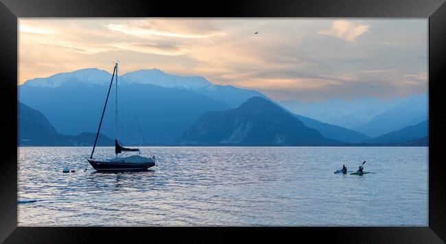 Evening at Lake Maggiore Framed Print by Paul F Prestidge