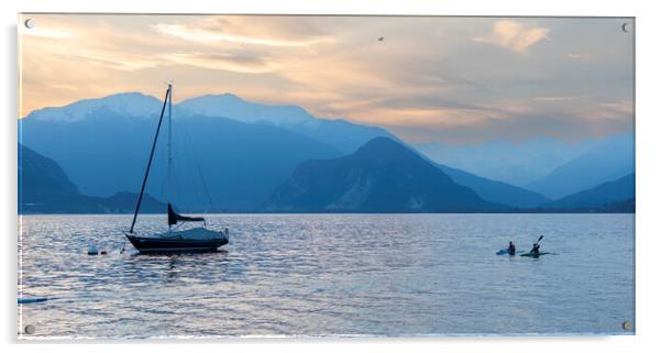 Evening at Lake Maggiore Acrylic by Paul F Prestidge