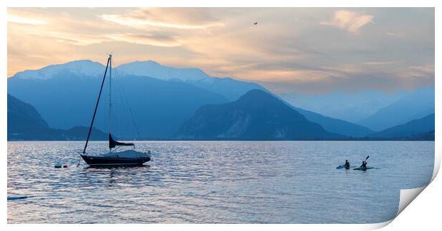 Evening at Lake Maggiore Print by Paul F Prestidge