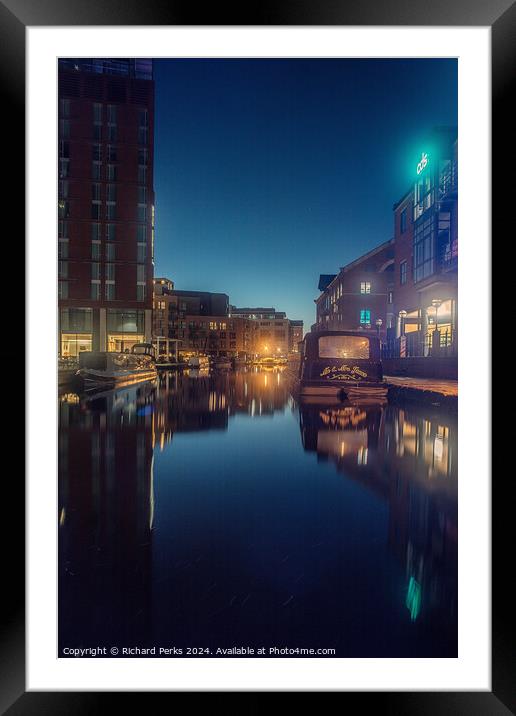 Twilight at Leeds Dock Framed Mounted Print by Richard Perks
