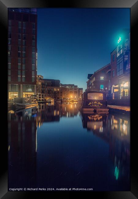 Twilight at Leeds Dock Framed Print by Richard Perks