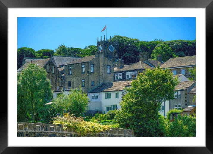 View of Haworth Village Framed Mounted Print by Alison Chambers