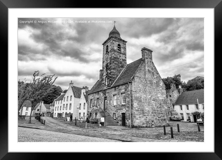Town House in the village of Culross in Fife mono Framed Mounted Print by Angus McComiskey