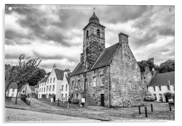 Town House in the village of Culross in Fife mono Acrylic by Angus McComiskey
