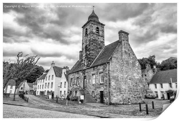 Town House in the village of Culross in Fife mono Print by Angus McComiskey