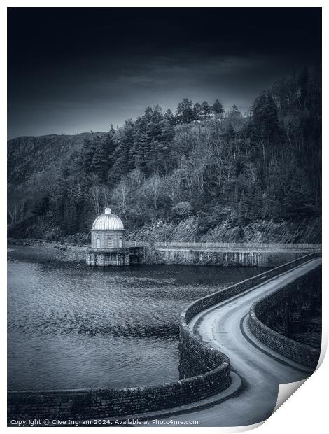 Pump House black and white Print by Clive Ingram
