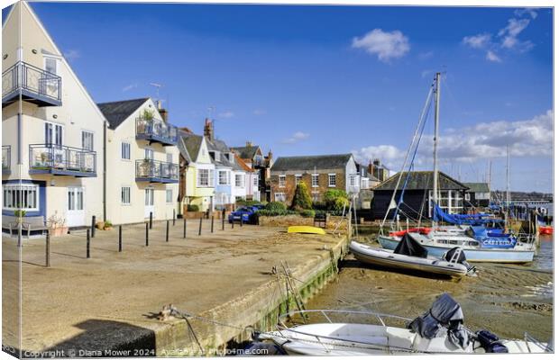 Wivenhoe Quayside  Essex Canvas Print by Diana Mower