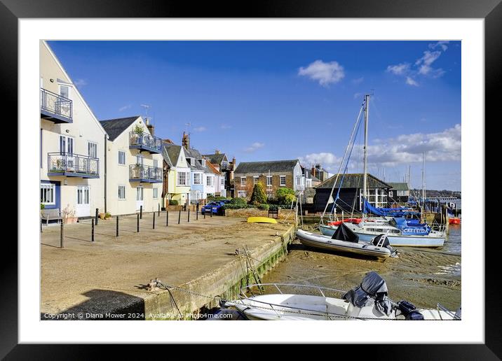 Wivenhoe Quayside  Essex Framed Mounted Print by Diana Mower