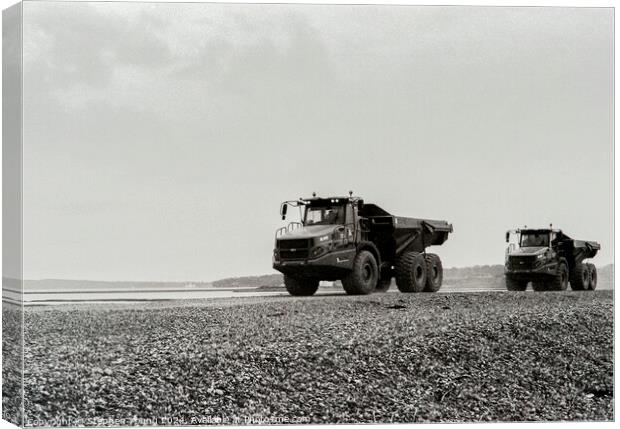 Milford on Sea - Coastal Defence Work Canvas Print by Stephen Young