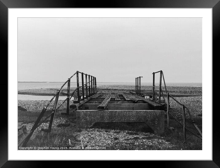 Abandoned Old Pier/Jetty for Landing Boats Framed Mounted Print by Stephen Young
