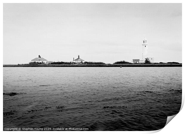 Echoes of the Past: Black & White Portrait of Hurst Spit Print by Stephen Young